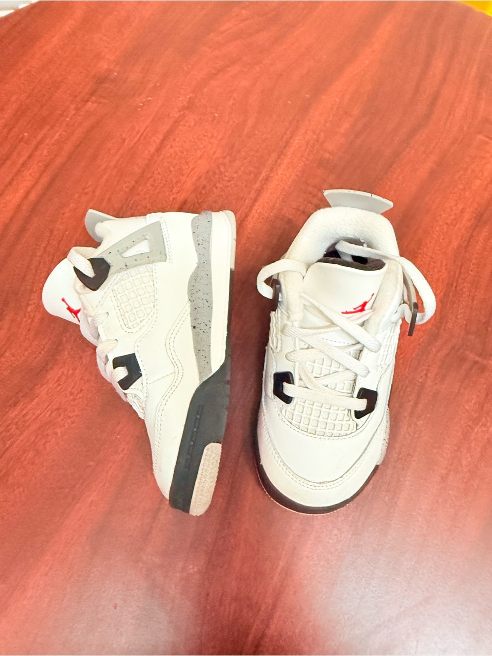 Jordan Kids White Black Red Sneakers